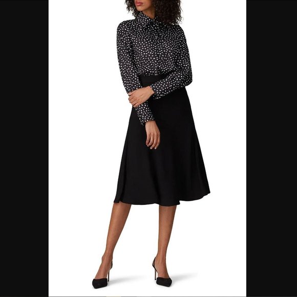 JASON WU Women's Polka Dot Tie Neck Blouse Size 4 in Black - Picture 1 of 12